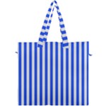 Blue Stripes, Sticker, Stickers Canvas Travel Bag