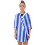 Blue Stripes, Sticker, Stickers Half Sleeve Chiffon Kimono