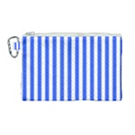 Blue Stripes, Sticker, Stickers Canvas Cosmetic Bag (Large)