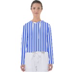 Blue Stripes, Sticker, Stickers Women s Slouchy Sweat