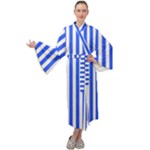 Blue Stripes, Sticker, Stickers Maxi Velvet Kimono