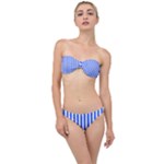 Blue Stripes, Sticker, Stickers Classic Bandeau Bikini Set