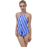 Blue Stripes, Sticker, Stickers Go with the Flow One Piece Swimsuit