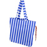 Blue Stripes, Sticker, Stickers Drawstring Tote Bag