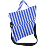 Blue Stripes, Sticker, Stickers Fold Over Handle Tote Bag