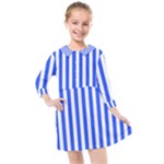 Blue Stripes, Sticker, Stickers Kids  Quarter Sleeve Shirt Dress