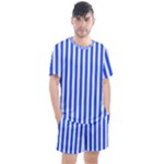 Blue Stripes, Sticker, Stickers Men s Mesh T-Shirt and Shorts Set