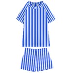 Blue Stripes, Sticker, Stickers Kids  Swim T-Shirt and Shorts Set