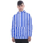 Blue Stripes, Sticker, Stickers Men s Front Pocket Pullover Windbreaker