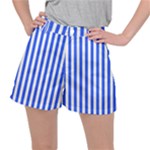 Blue Stripes, Sticker, Stickers Women s Ripstop Shorts