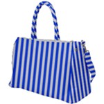 Blue Stripes, Sticker, Stickers Duffel Travel Bag