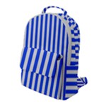 Blue Stripes, Sticker, Stickers Flap Pocket Backpack (Large)