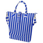 Blue Stripes, Sticker, Stickers Buckle Top Tote Bag