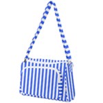 Blue Stripes, Sticker, Stickers Front Pocket Crossbody Bag