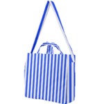 Blue Stripes, Sticker, Stickers Square Shoulder Tote Bag