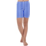 Blue Stripes, Sticker, Stickers Kids  Lightweight Velour Capri Yoga Leggings