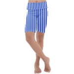 Blue Stripes, Sticker, Stickers Kids  Lightweight Velour Cropped Yoga Leggings