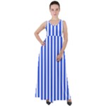 Blue Stripes, Sticker, Stickers Empire Waist Velour Maxi Dress