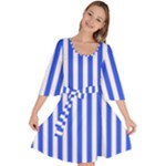 Blue Stripes, Sticker, Stickers Velour Kimono Dress