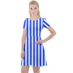 Blue Stripes, Sticker, Stickers Cap Sleeve Velour Dress 