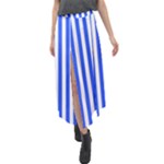 Blue Stripes, Sticker, Stickers Velour Split Maxi Skirt