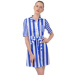 Blue Stripes, Sticker, Stickers Belted Shirt Dress