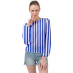 Blue Stripes, Sticker, Stickers Banded Bottom Chiffon Top