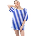 Blue Stripes, Sticker, Stickers Oversized Chiffon Top