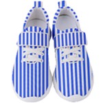 Blue Stripes, Sticker, Stickers Women s Velcro Strap Shoes