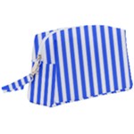 Blue Stripes, Sticker, Stickers Wristlet Pouch Bag (Large)