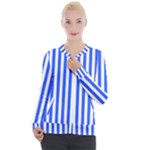 Blue Stripes, Sticker, Stickers Casual Zip Up Jacket