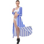 Blue Stripes, Sticker, Stickers Maxi Chiffon Beach Wrap