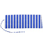 Blue Stripes, Sticker, Stickers Roll Up Canvas Pencil Holder (S)