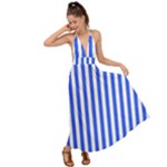 Blue Stripes, Sticker, Stickers Backless Maxi Beach Dress