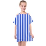 Blue Stripes, Sticker, Stickers Kids  One Piece Chiffon Dress