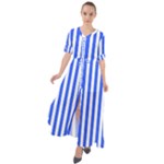 Blue Stripes, Sticker, Stickers Waist Tie Boho Maxi Dress