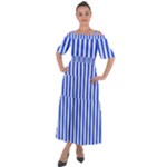 Blue Stripes, Sticker, Stickers Shoulder Straps Boho Maxi Dress 