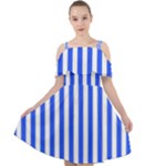 Blue Stripes, Sticker, Stickers Cut Out Shoulders Dress