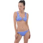 Blue Stripes, Sticker, Stickers Ring Detail Crop Bikini Set