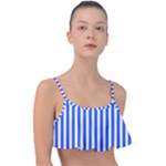 Blue Stripes, Sticker, Stickers Frill Bikini Top