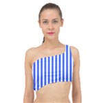 Blue Stripes, Sticker, Stickers Spliced Up Bikini Top 