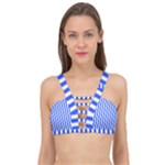 Blue Stripes, Sticker, Stickers Cage Up Bikini Top