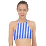 Blue Stripes, Sticker, Stickers Halter Bikini Top