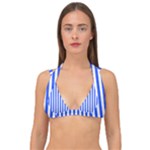 Blue Stripes, Sticker, Stickers Double Strap Halter Bikini Top