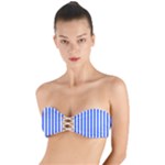 Blue Stripes, Sticker, Stickers Twist Bandeau Bikini Top