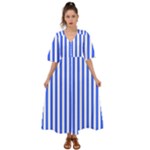 Blue Stripes, Sticker, Stickers Kimono Sleeve Boho Dress