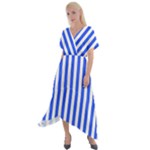 Blue Stripes, Sticker, Stickers Cross Front Sharkbite Hem Maxi Dress