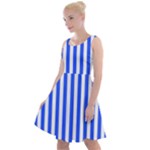 Blue Stripes, Sticker, Stickers Knee Length Skater Dress