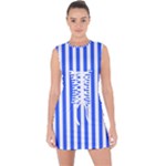 Blue Stripes, Sticker, Stickers Lace Up Front Bodycon Dress