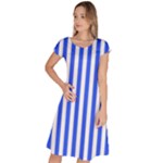 Blue Stripes, Sticker, Stickers Classic Short Sleeve Dress